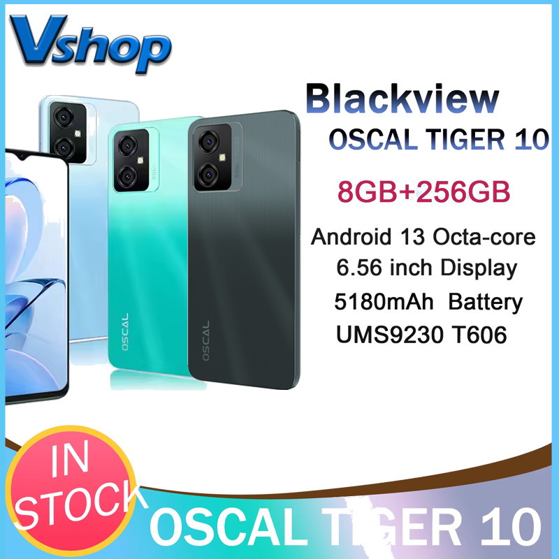 BLACKVIEW OSCAL TIGER 10 ปลดล็อคสมาร์ทโฟน 8GB + 256GB/3GB + 128GB 50MP กล้อง 5180mAh 6.56" HD + หน้า