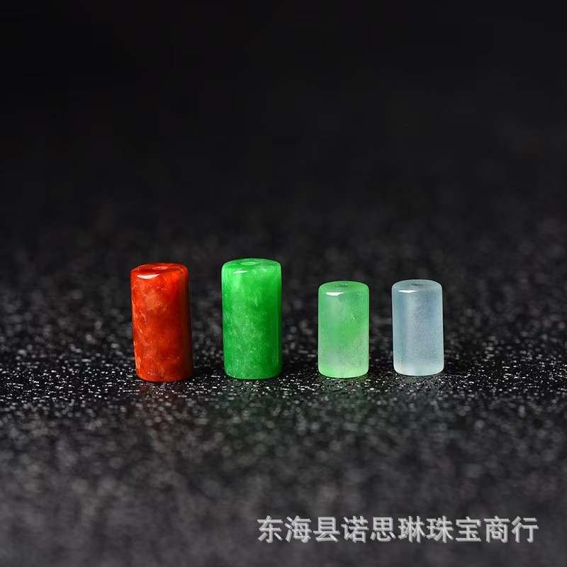 Marrow Ice Barrel ลูกปัดแห้งสีเขียวเสาหลวมลูกปัดสร้อยคอสร้อยข้อมือ Spacer ลูกปัด DIY Handmade เครื่อ