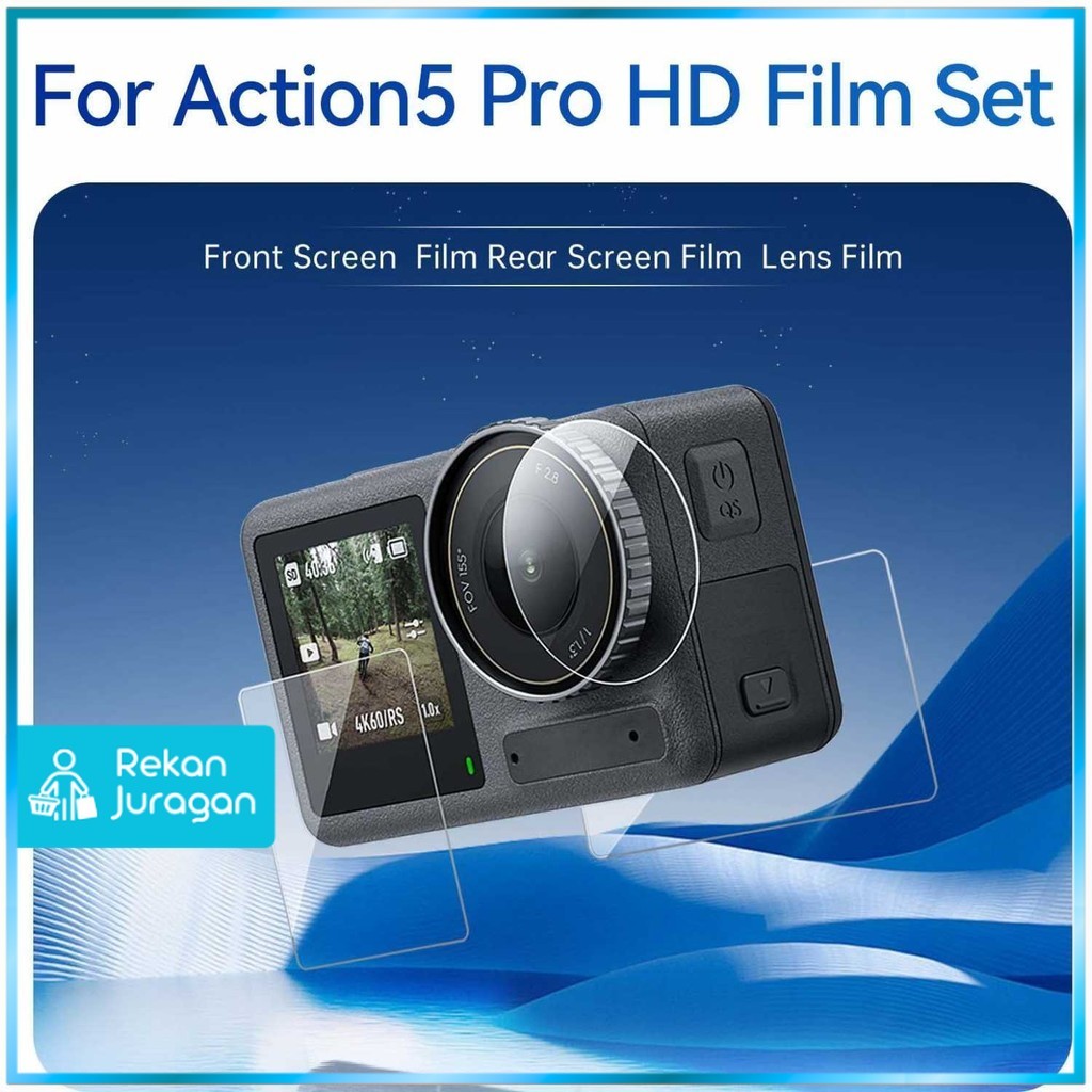 LAYAR TELESIN ฟิล์มกันรอยหน้าจอเลนส์ HD สําหรับ DJI Action 5 Pro - S6-FLM-09-DJ