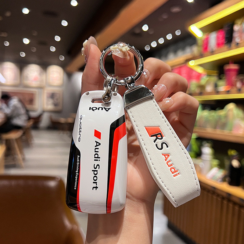 เหมาะสําหรับ Audi ใหม่ A4L/Q5L/A5/Q7/RS4/RS5/S5/S4 ฝาครอบกุญแจรถ High-End หัวเข็มขัด Track Shell