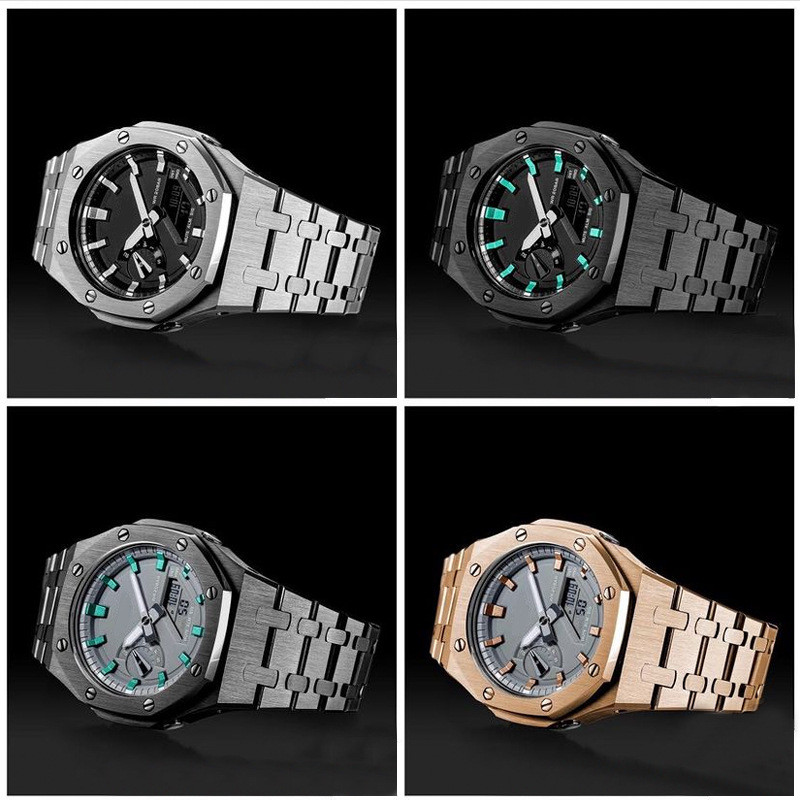 เหมาะสําหรับ GA2100/GM2100 Farm Oak GMAS-2100 รุ่นที่สี่ Modified Case Strap อุปกรณ์เสริมสแตนเลส