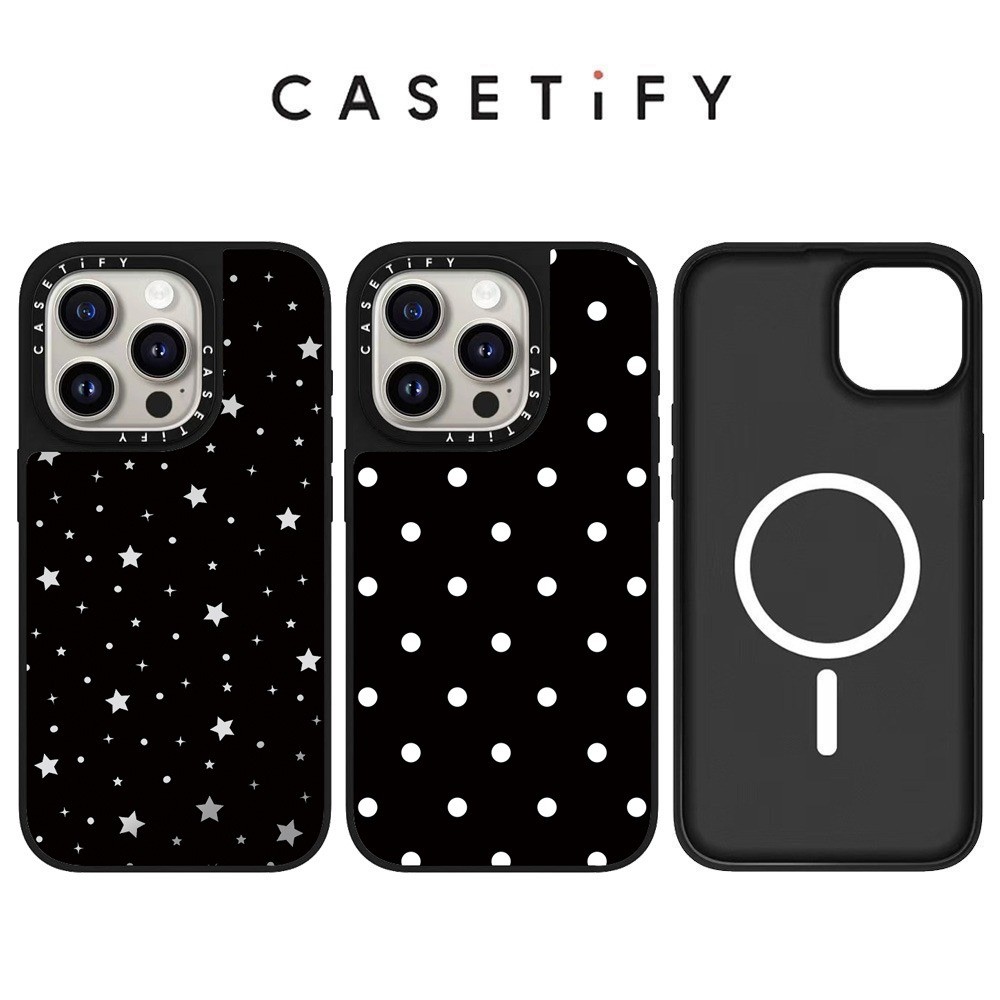 Magnetic Star Wave Point Mirrorเคสโทรศัพท์สําหรับIPhone 17 Pro Max 16 15 14 13 12 11 ปลอกกันกระแทก