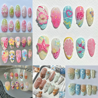 2025 ใหม่ 10 ชิ้นเล็บปลอมฝรั่งเศสกันน้ํานํากลับมาใช้ใหม่แต่ง…