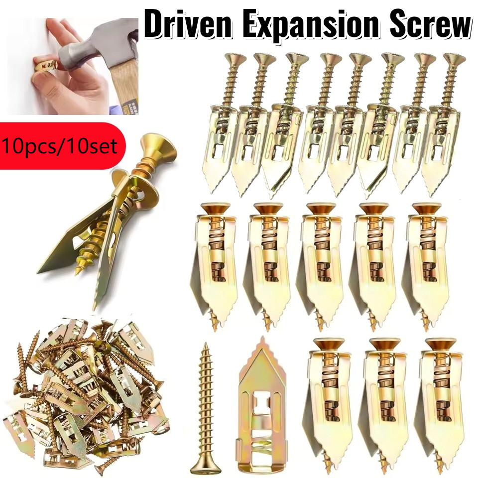 10 ชิ้น Self เจาะ Anchors สกรูขยาย Self-Drilling Anchors Self-Drilling Drywall Anchors พร้อมสกรู