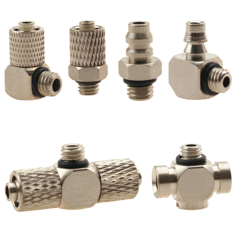 ขายร้อน Mini Quick Screw Joint PC4-M4 M3 Trachea Micro Thread Straight-through PL6-M5 M6 Pneumatic L