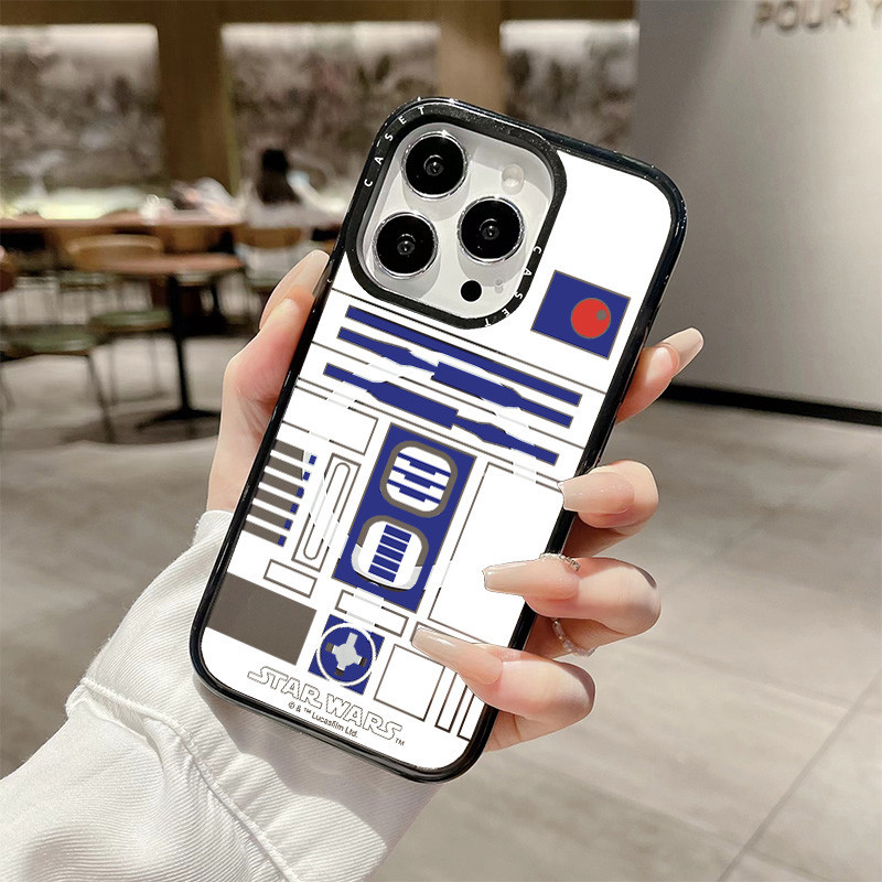 ¥ STAR WARS R2 โลโก้ไร้สายชาร์จแม่เหล็กสําหรับ IPhone 11 12 13 14 15 16 Pro Max ฝาครอบ 16 PLUS 16E ซ