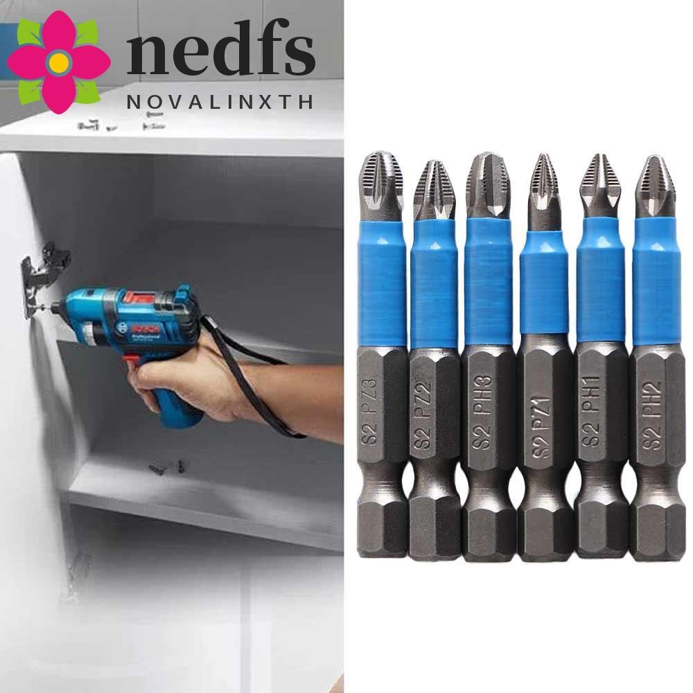 Nedfs ชุดดอกไขควงแม่เหล็ก PH1 PH2 PH3 PZ1 PZ2 PZ3 S2 6 ชิ้น