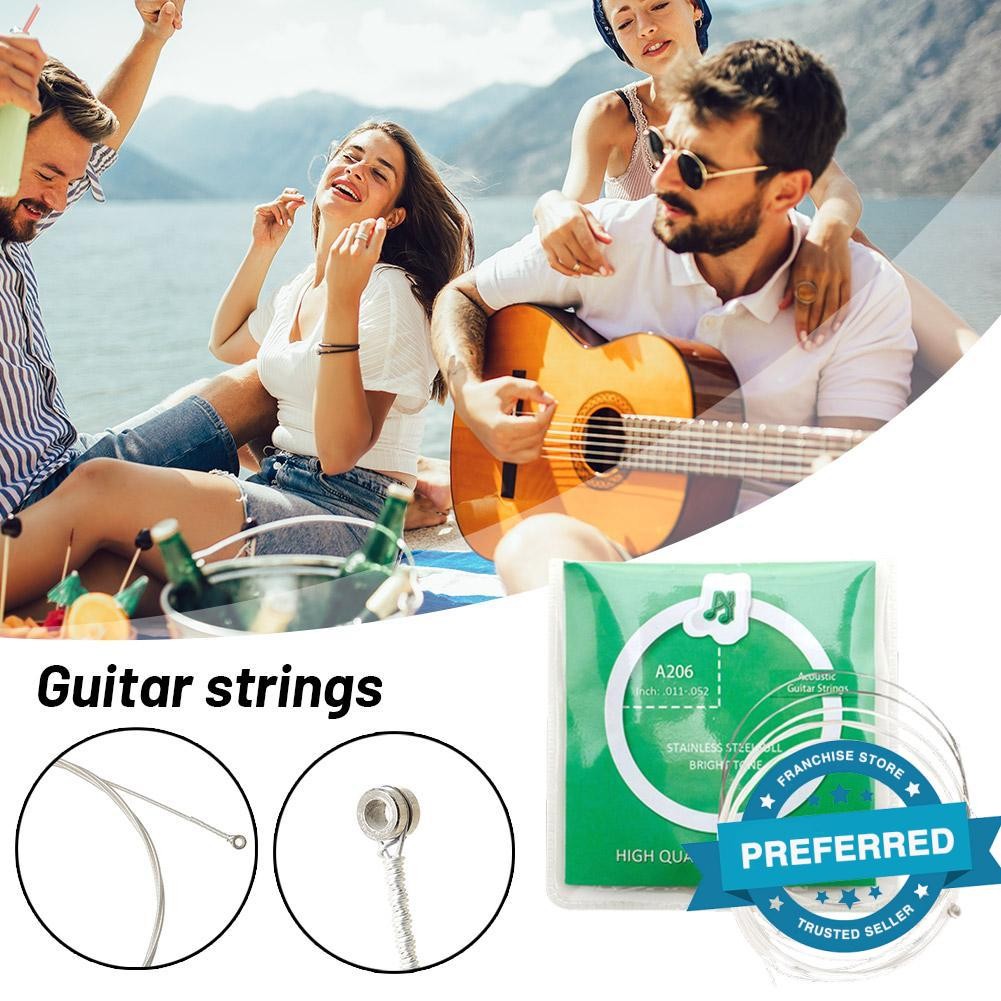 High Carbon Steel Plated Wire Wound Acoustic Guitar Of Set A206 Strings 6 U7i6