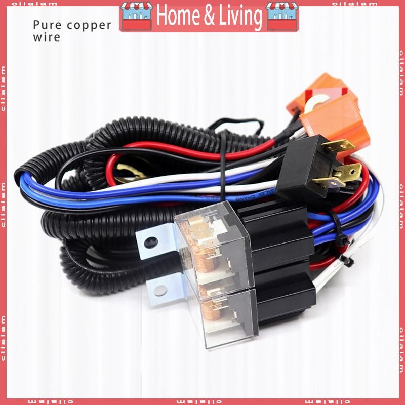 CI 12V 24V สําหรับ DC กันน้ํารีเลย์ Harnes ไฟหน้าเซรามิค H4 หลอดไฟรีเลย์ถุงเท้า