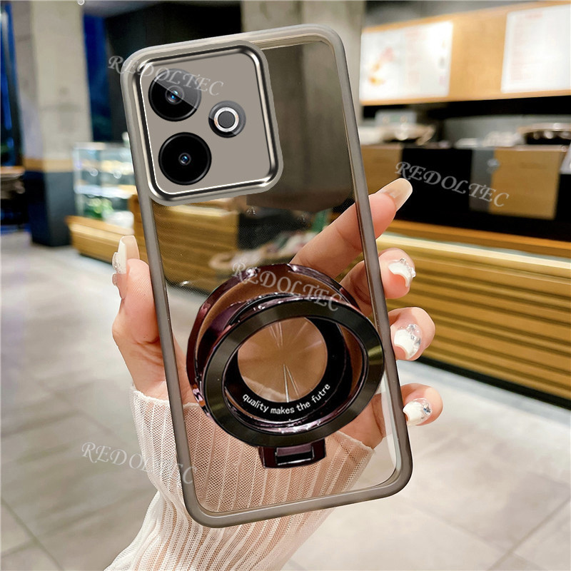 เคสRealme GT 7Tออกแบบใหม่ที่วางขาตั้งแม่เหล็กปลอกใสRealme GT7 T GT7Tเคสโทรศัพท์แบบนุ่มใสบางพิเศษพร้อ