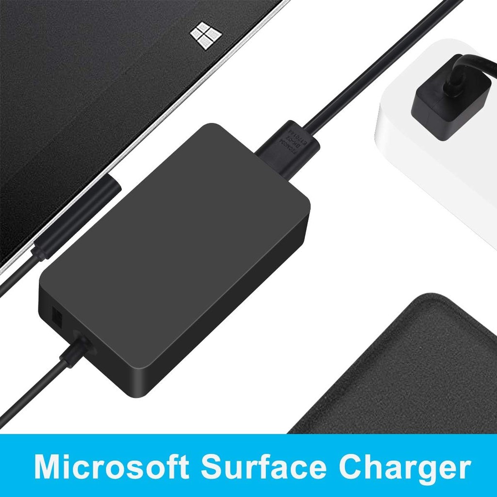 Surface Pro Charger, 65W Surface Pro 7 Pro 6 Pro 5 Pro 4 Pro 3 Power Supply Charger Fit สําหรับ Micr
