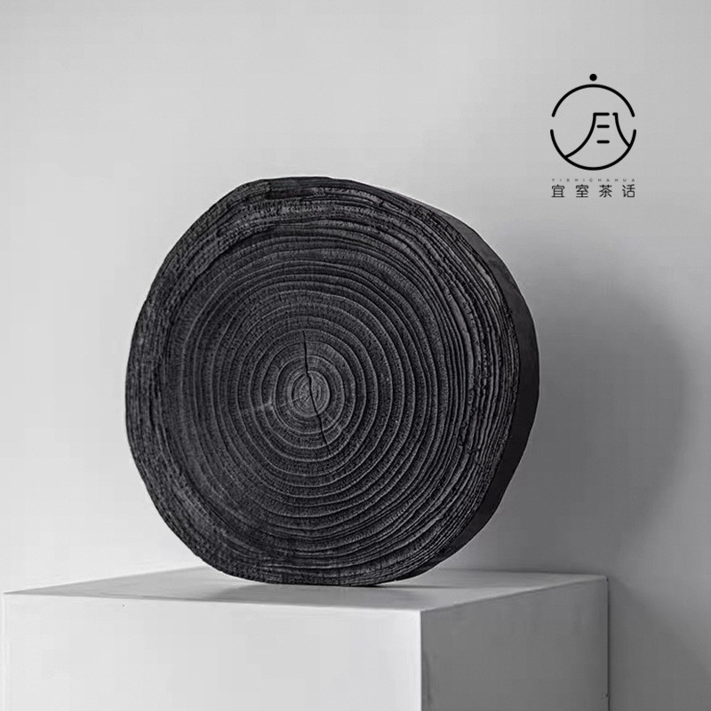 Yishi คําชาสไตล์ญี่ปุ่นไม้เนื้อแข็งแห้งตารางการต้มเบียร์ถาดชารอบโต๊ะน้ําชาขี้ผึ้งสีขาวถ่านการเผาไหม้