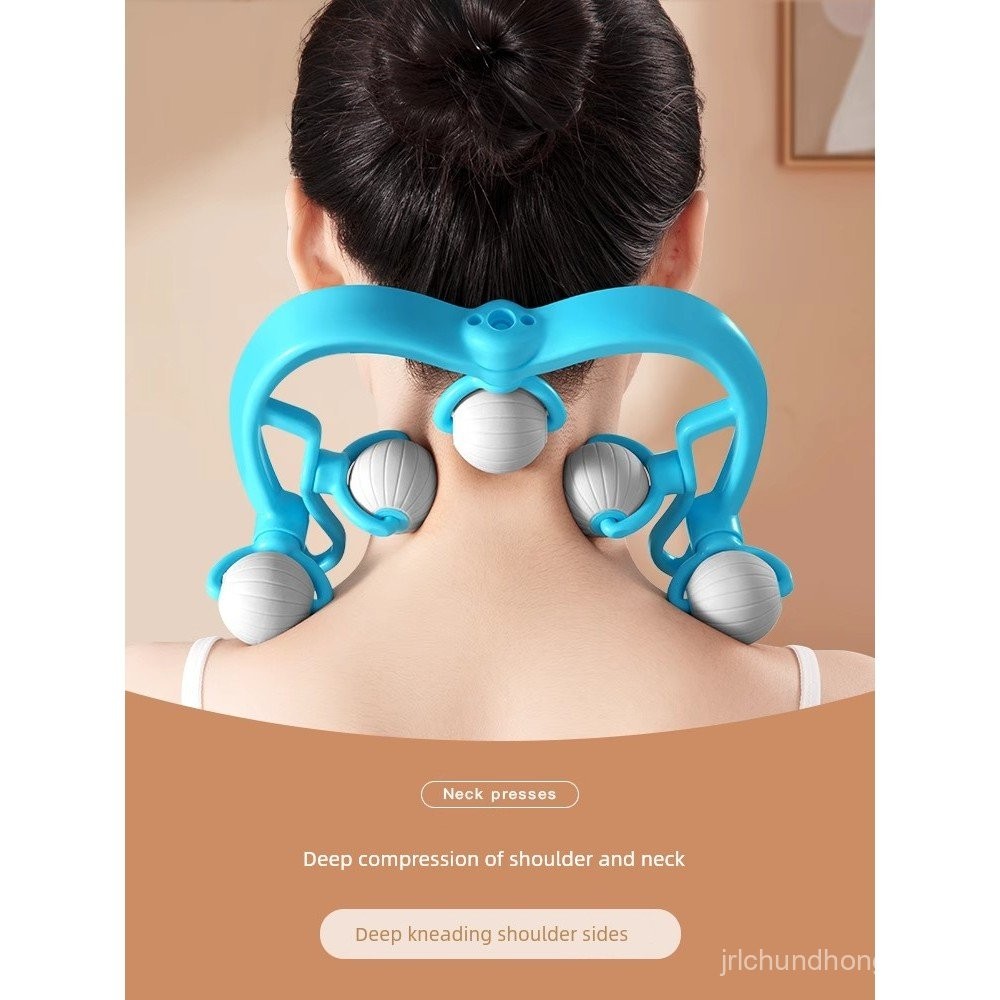 เครื่องนวดคอ นวดด้วยตนเอง ไหล่และคอขุดลอก ปวดคอ นวด Handy Gadget คอเอว Roller คอ Clamp