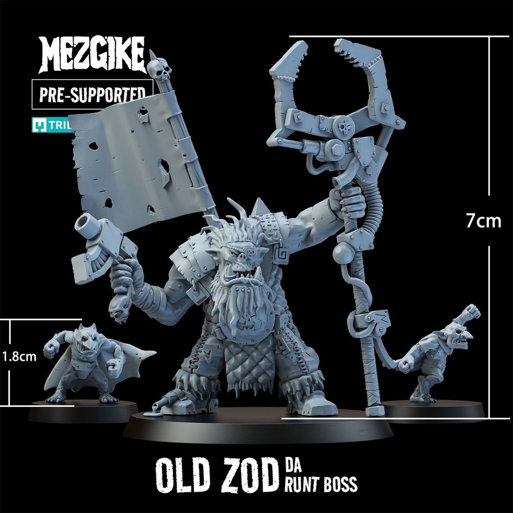 Warhammer Orc boss boss boss Berlin War Chess 40K Board Game Painting 3D Printing White Model PU7R