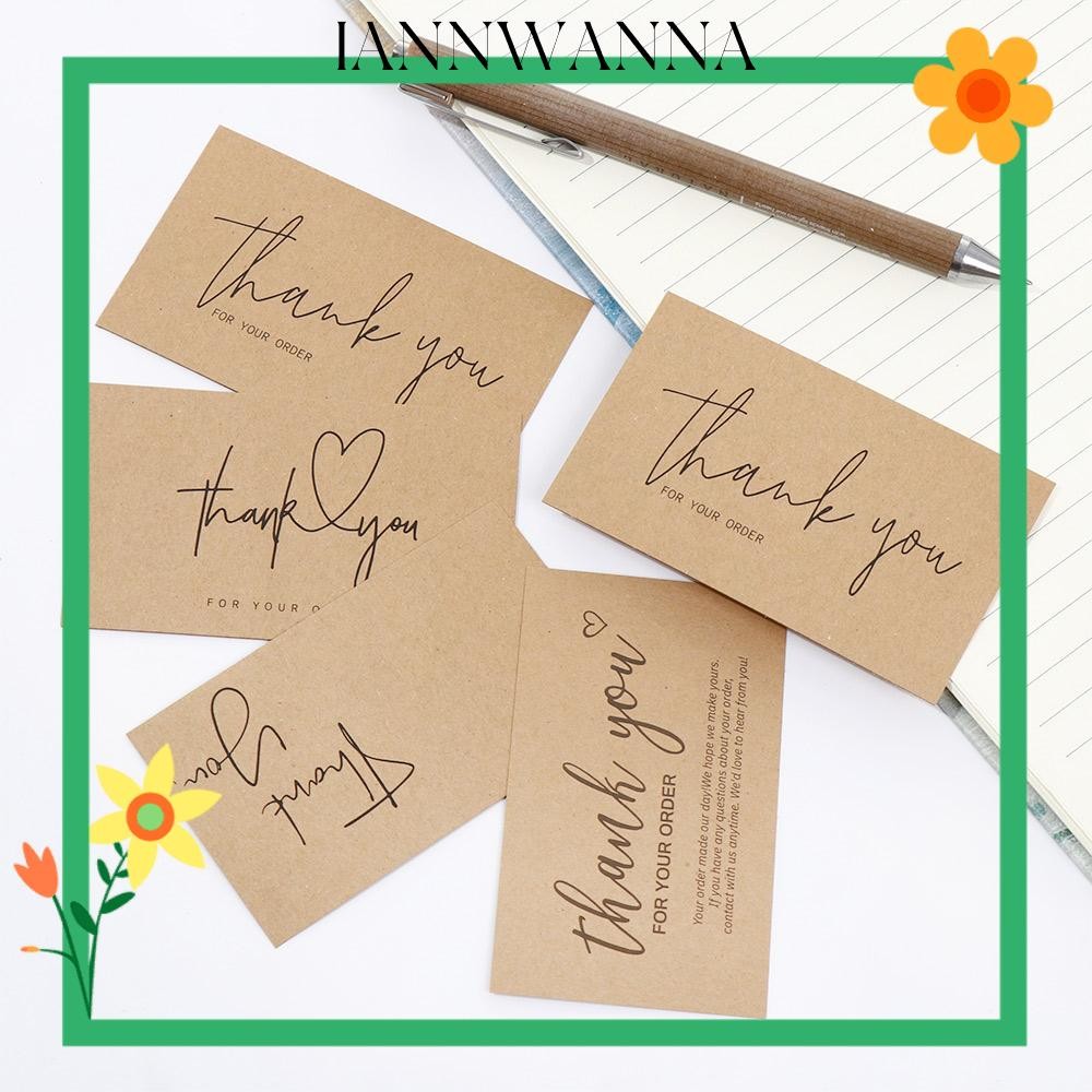 IANNWNA 30PCS "ขอบคุณสําหรับการสั่งซื้อของคุณ" โปสการ์ดของขวัญสําหรับธุรกิจขนาดเล็ก Cardstock ป้ายอวยพร