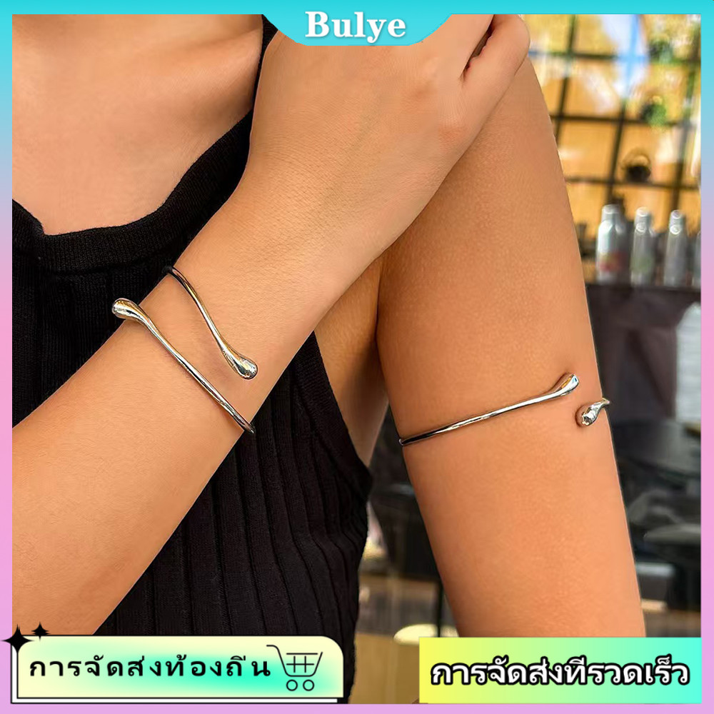 (จัดส่งฟรี) สร้อยข้อมือรูปงูแบบเปิด สไตล์แฟชันสำหรับผู้หญิง ทำจากโลหะผสม