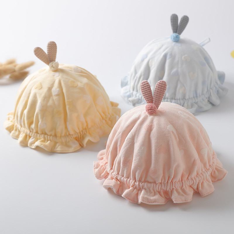 หมวกอ่างลายกระต่ายหูใหญ่ สำหรับทารกแรกเกิด ทำจากผ้าฝ้ายนุ่ม สไตล์น่ารัก สำหรับฤดูใบไม้ผลิและใบไม้ร่วง