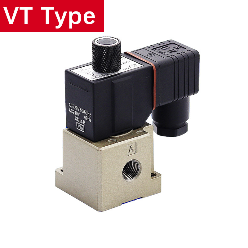 1/8" 1/4 "DC 24V AC220V VT307 Seriesสองตําแหน่งสามทางความถี่สูงSolenoid VT307-5G-02 วาล์วสูญญากาศVT3
