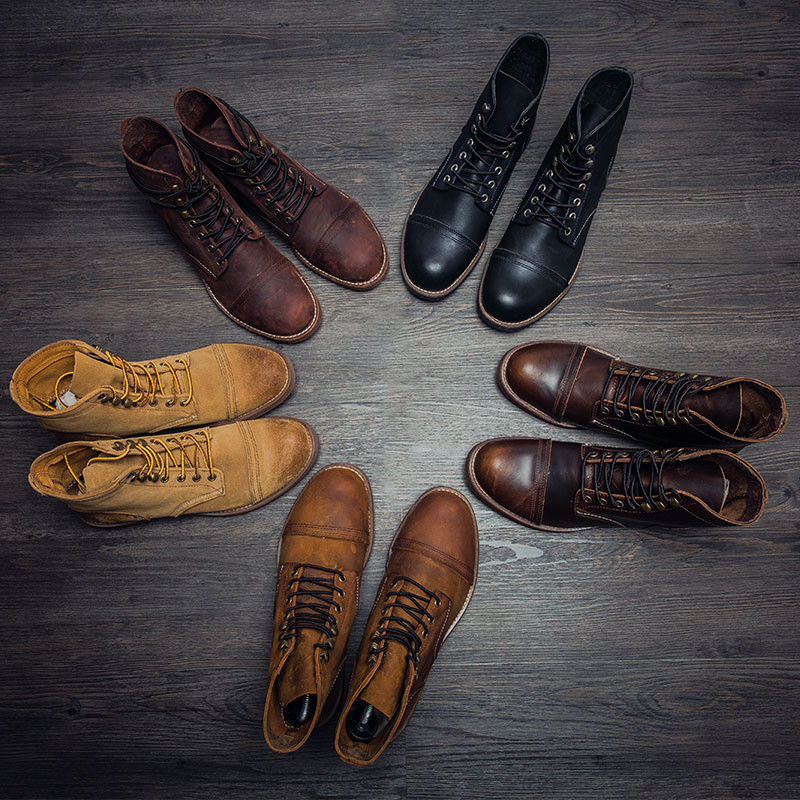 รองเท้าส้นสั้น Retro red8111 Paratrooper สไตล์ High-top Wing Martin ทำจากหนังแท้ ออกแบบมาสำหรับการขั