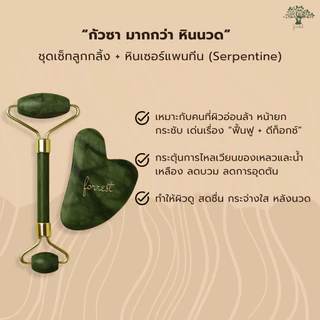 💟ของแท้ | ส่งเร็ว💟 ลูกกลิ้งหยก + กัวซา แบรนด์ฺ Forestal Jade roller and Gua Sha Set