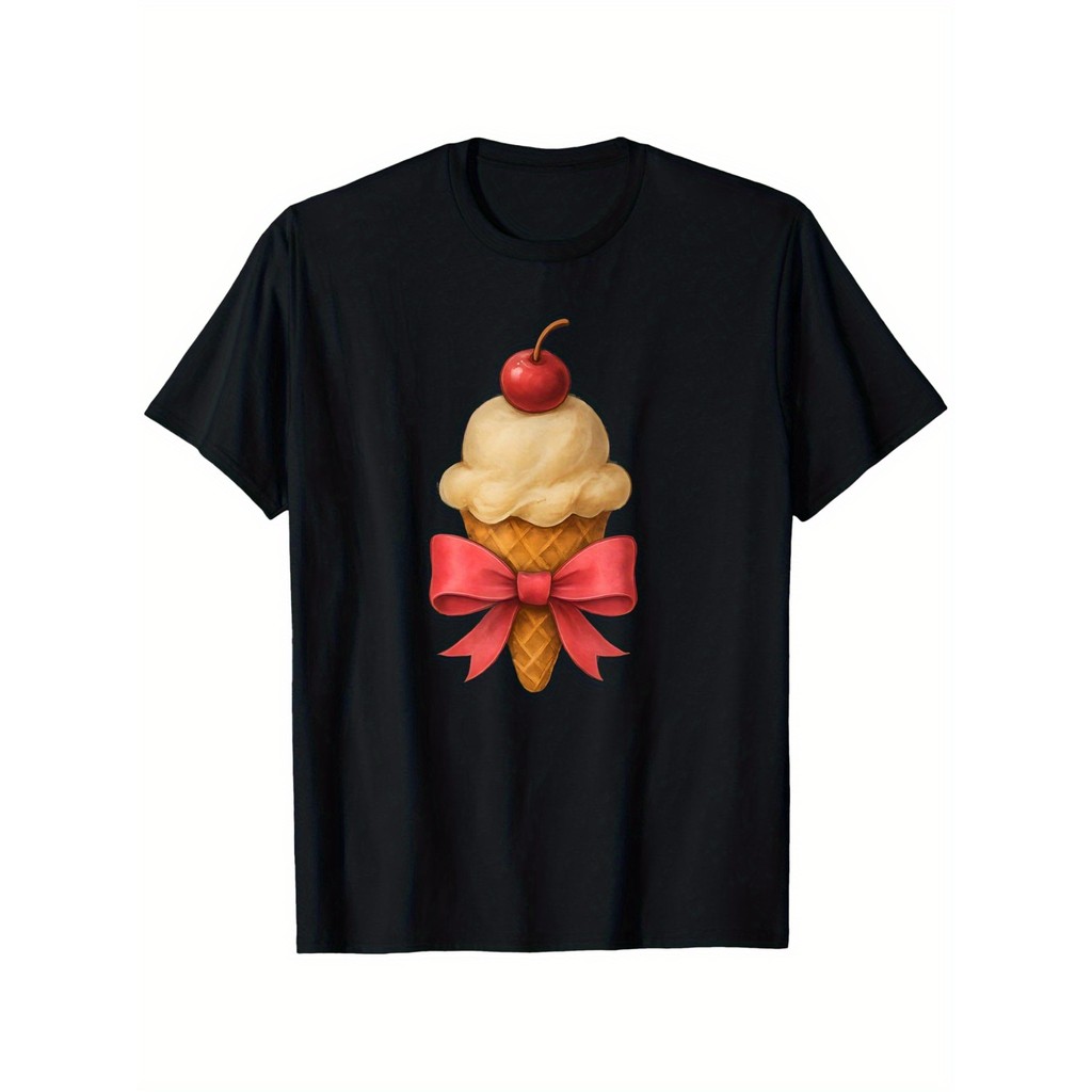 KATUN Coquette Aesthetic T-Shirt - เสื้อยืดไอศกรีมผ้าฝ้ายหวาน