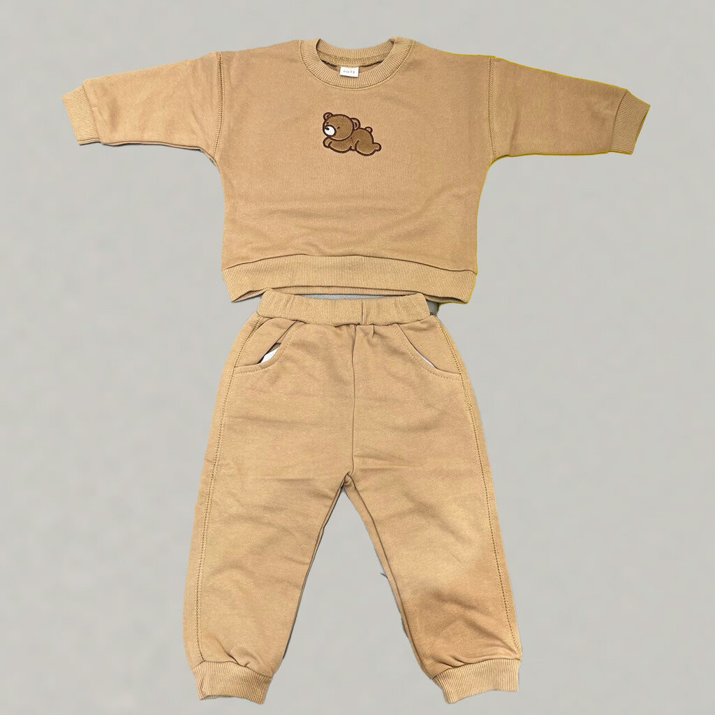 ชุดเด็กแขนยาว หมีนอน สีน้ำตาลL 100 ซม. (2Y-3Y) RB230904-30B(L)