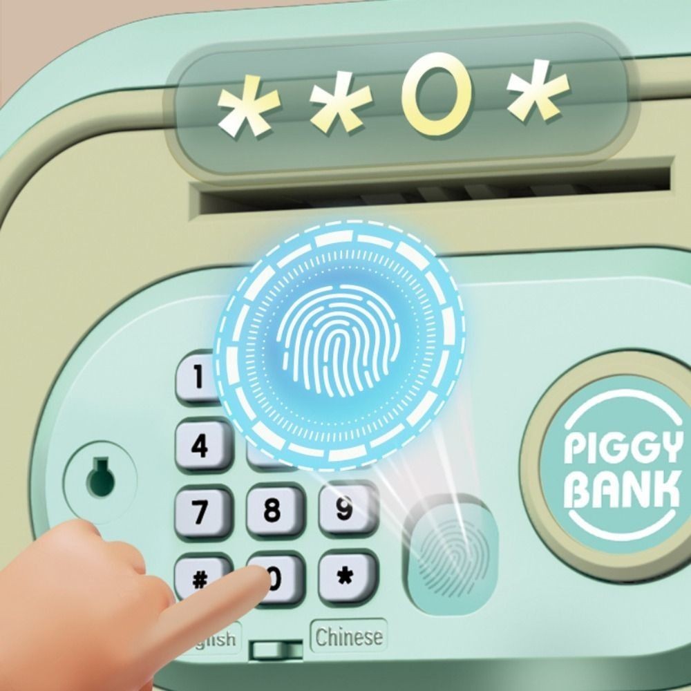 ADVA กล่องเงินฝากเงิน,พร้อมรหัสผ่านลายนิ้วมือเพลงกระปุกออมสิน,การ์ตูนพลาสติก ATM ของเล่นของขวัญแบตเตอรี่กล่องประหยัดเงินเด็ก - รูปที่ 3
