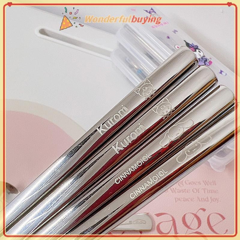 Wbth ชุดช้อนส้อมสเตนเลส ลายการ์ตูน Cinnamorolls น่ารัก สามชิ้น สําหรับเด็ก - รูปที่ 3