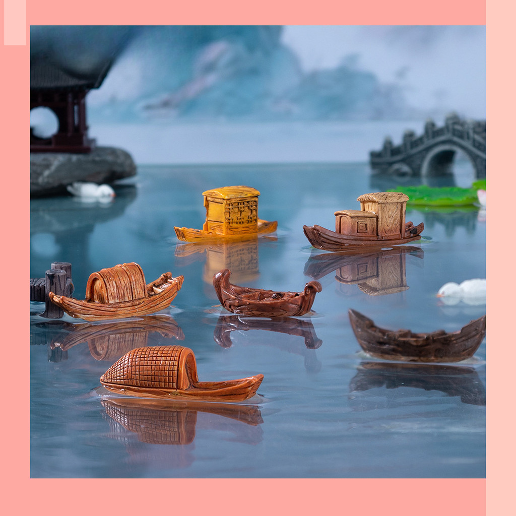 [JIN] Creative Gangnam Cruiseboat Fluffy Boat Micro Landscape Resin Small Jewelry