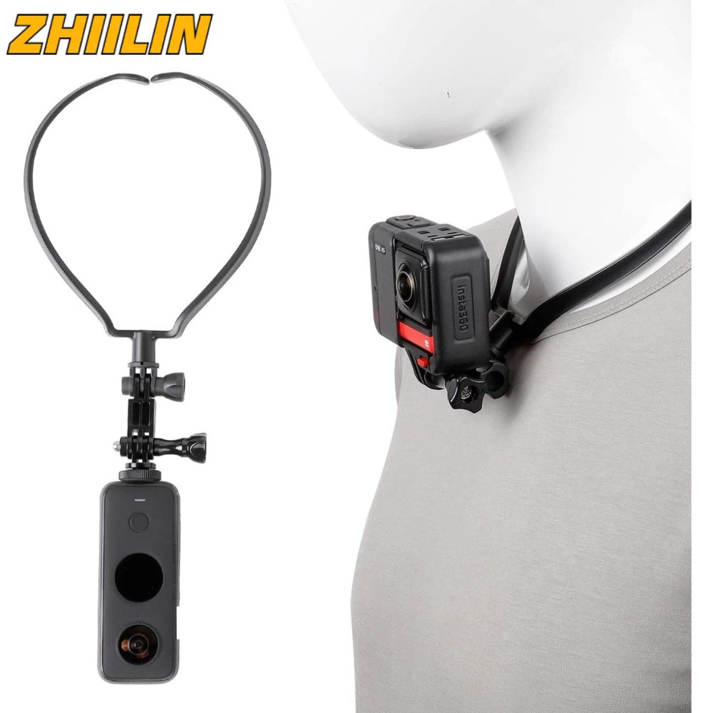 360 กล้องคอผู้ถือหน้าอก POV/VLOG สําหรับ Insta360 X 4/X3/Go 3s/One X2 RS/Gopro Hero 13 12 ขยาย Selfi