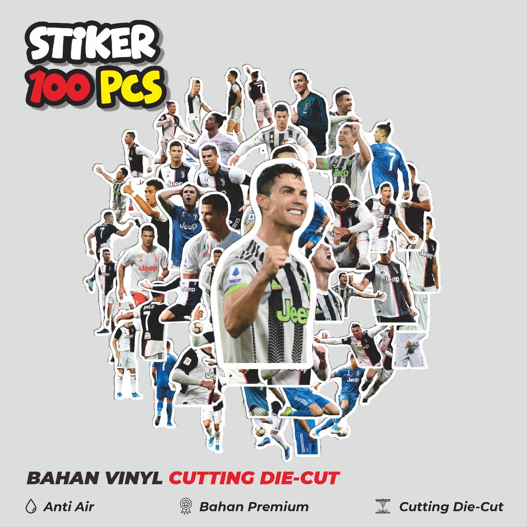 HP 50 ชิ้น CR7 ยูเวนตุส V4 สติ๊กเกอร์ ตกแต่งน่ารักที่สร้างสรรค์สําหรับโน้ตบุ๊ก สเก็ตบอร์ด โทรศัพท์มื