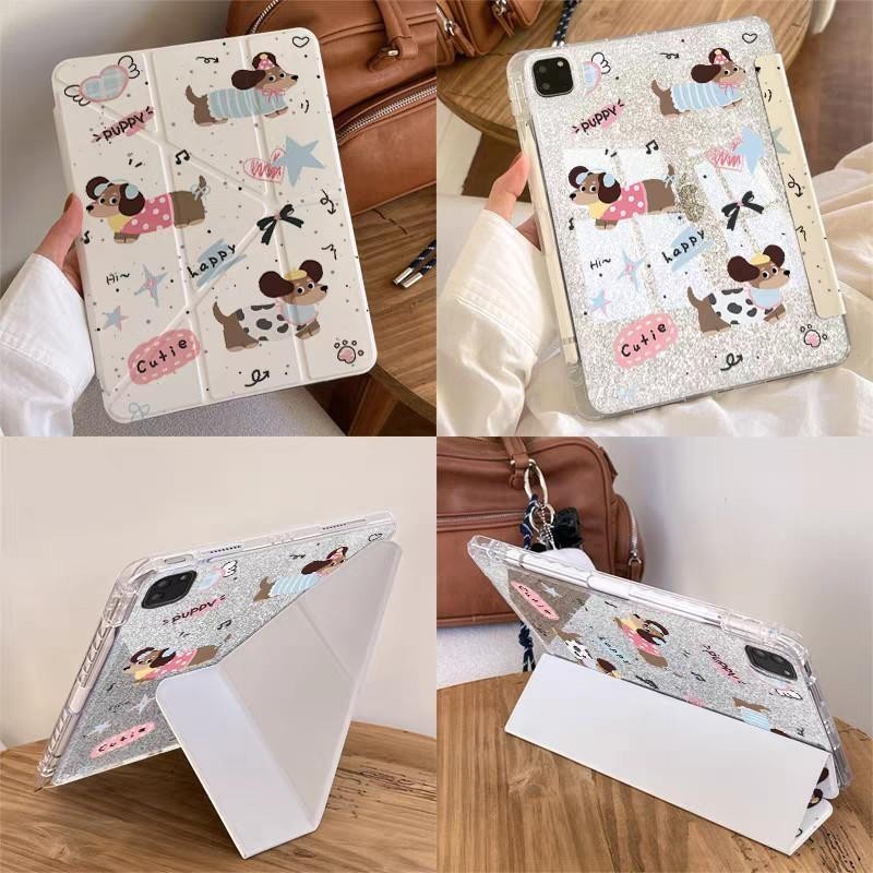 "เคส iPad 2-IN-1 หลังอะคริลิคใส | สำหรับ Air4/5/6/7 Pro11 Gen10/11A16 Mini6/7พร้อมช่องเก็บปากกา ตั้งแนวนอน-แนวตั้งได้"