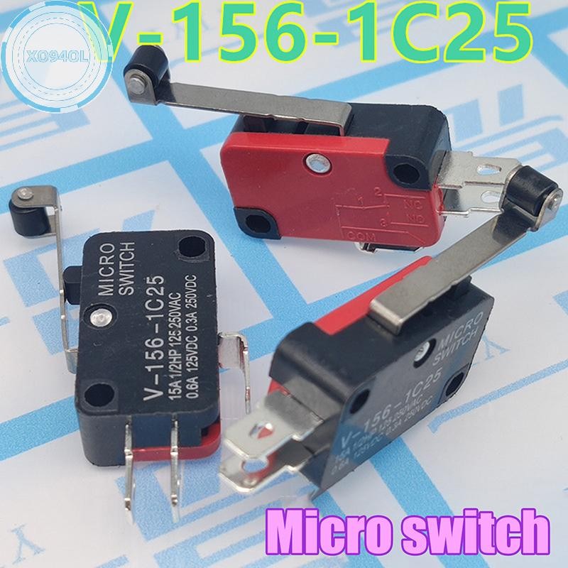 Xo94ol 5pcs V-156-1C25 Micro 16A 250VAC SPDT Momentary Travel Limit 1NO1NC Lever Roller TH