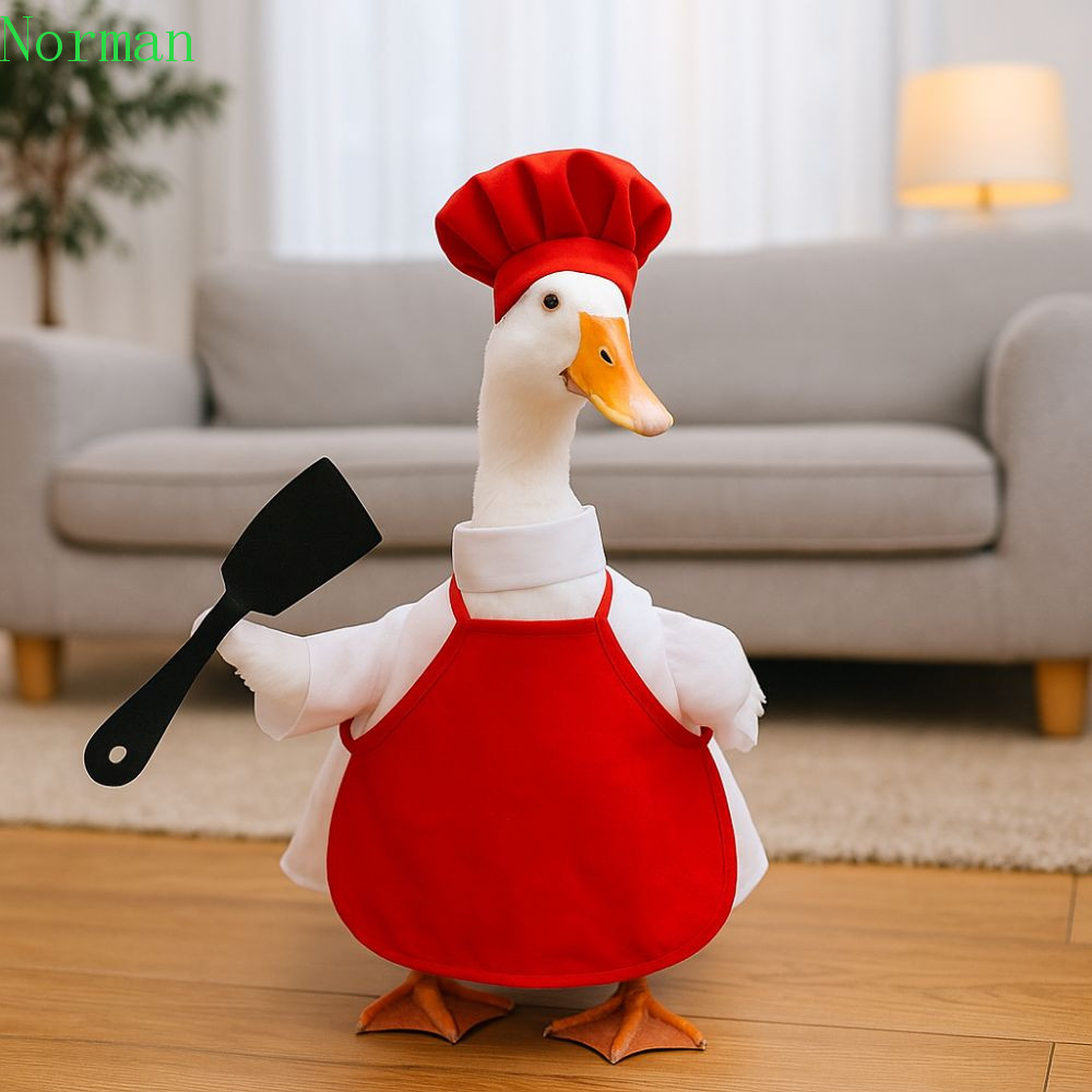 NORMAN1 Porch Geese เสื้อผ้า, Washable Secure Chef Gees ชุดศิลปะปรับการ์ตูนกลางแจ้ง Geese Dress กลาง