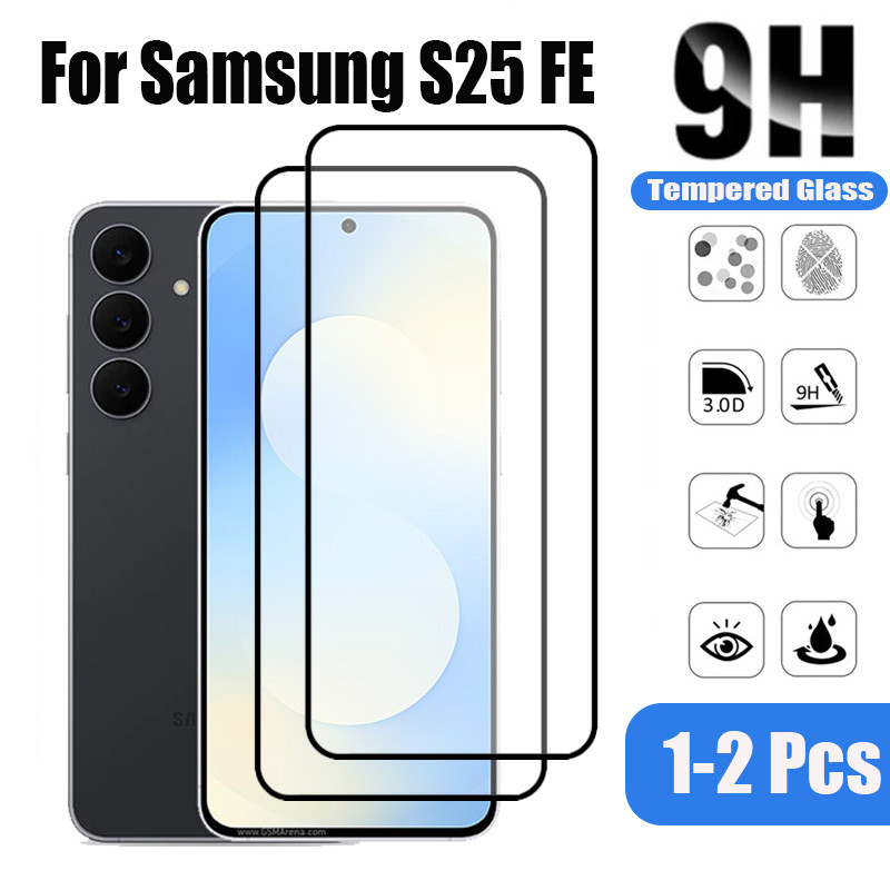 1-2 ชิ้น ฟิล์ม Galaxy S25 FE ป้องกันหน้าจอ สำหรับ กระจกนิรภัยสําหรับ สำหรับ Samsung S23 S24 FE 5G 9D แก้วป้องกันฟิล์ม