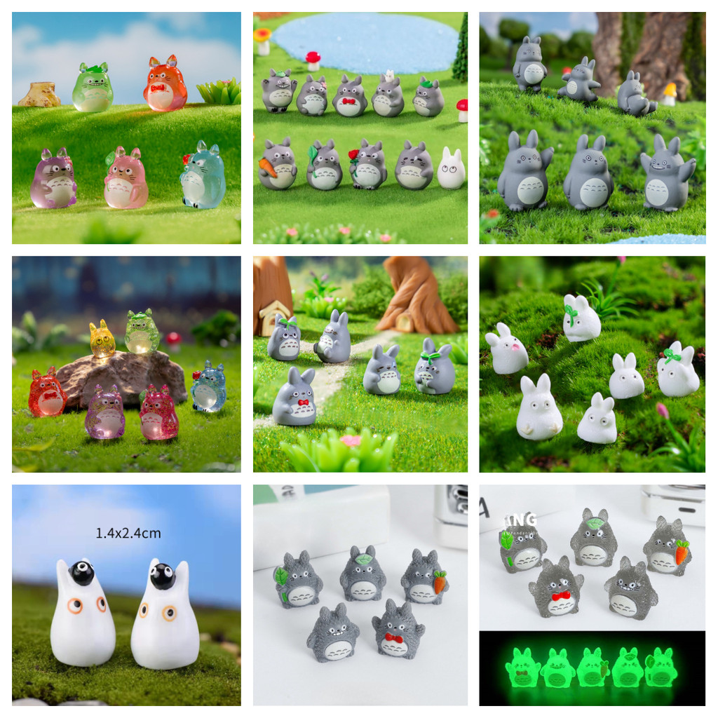 1 ชุดการ์ตูนเพื่อนบ้านของฉัน Totoro Miniatures เรซิ่นเครื่องประดับ Fairy Garden Decor Moss Terrarium Micro ภูมิทัศน์