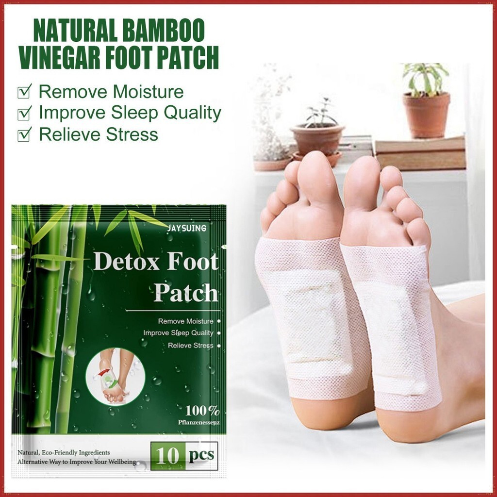 [จัดส่งรวดเร็ว] Jaysuing Bamboo Vinegar Foot Patch Foot Discomfort Care สบายนวดเท้าบรรเทาทําความสะอา