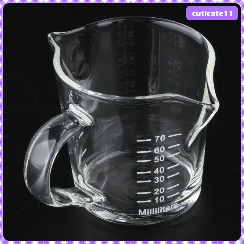 [Cuticate1] ถ้วยตวงแก้ว Jigger ทน 2.5-Ounce แก้วออนซ์ปากคู่สําหรับชา