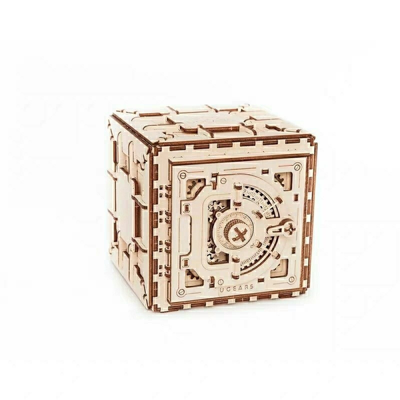 Sg ผู้ขายยูเครน ugears ไม้หมุนรุ่นปลอดภัยรหัสผ่านกล่อง Influencer เทคโนโลยีการผลิตขนาดเล็ก Piggy Ban