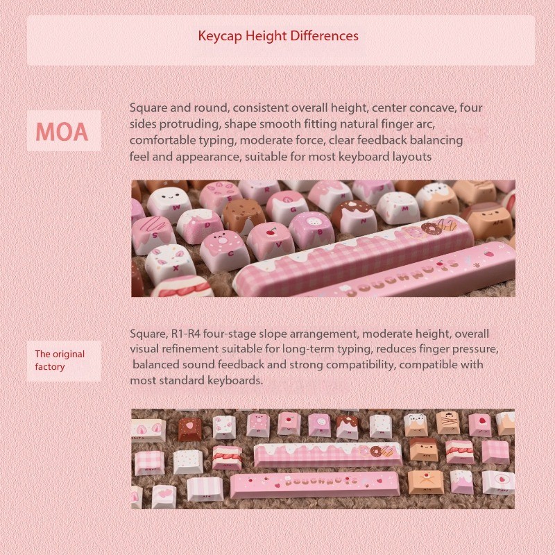 KiiBOOM กํามะหยี่หวานไดอารี่ Keycaps MOA โรงงานเดิม PBT รูปที่ 4