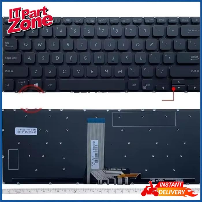 ORI คีย์บอร์ด Asus VivoBook X412 A412F A412D A412U A412DA X412F X412D X412A Backlight - สีดํา