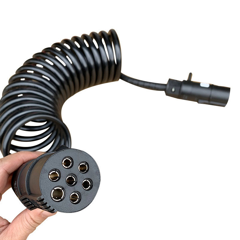 ฟรี J6 Seven-Hole Trailer Wire Tube J6P Day V Tough V Cable JH6 Seven-Core Spiral Power Plug J7 โรงง