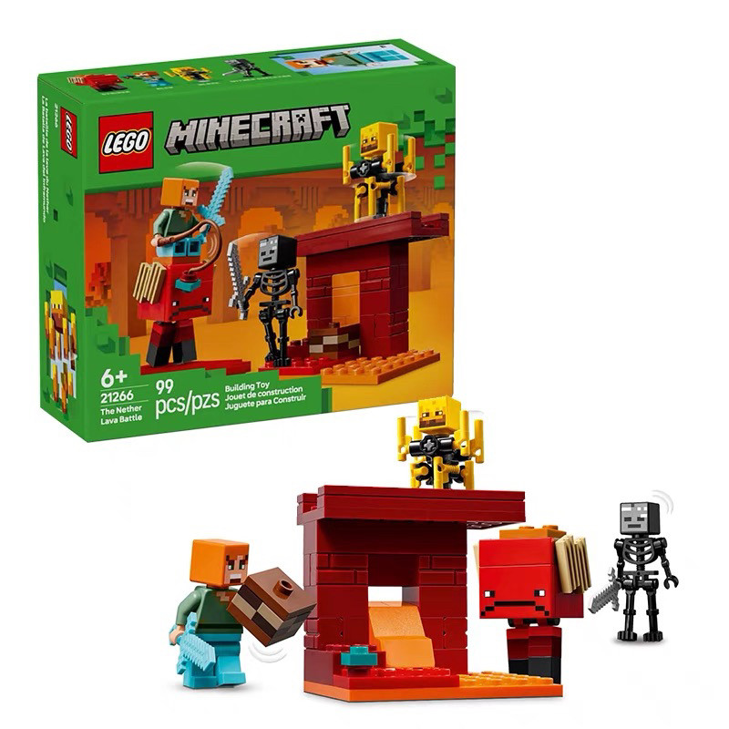 lego minecraft minecraft toy เลโก้บล็อกตัวต่อ Minecraft Series 21266 Underbound Lava Lake Battle เด็