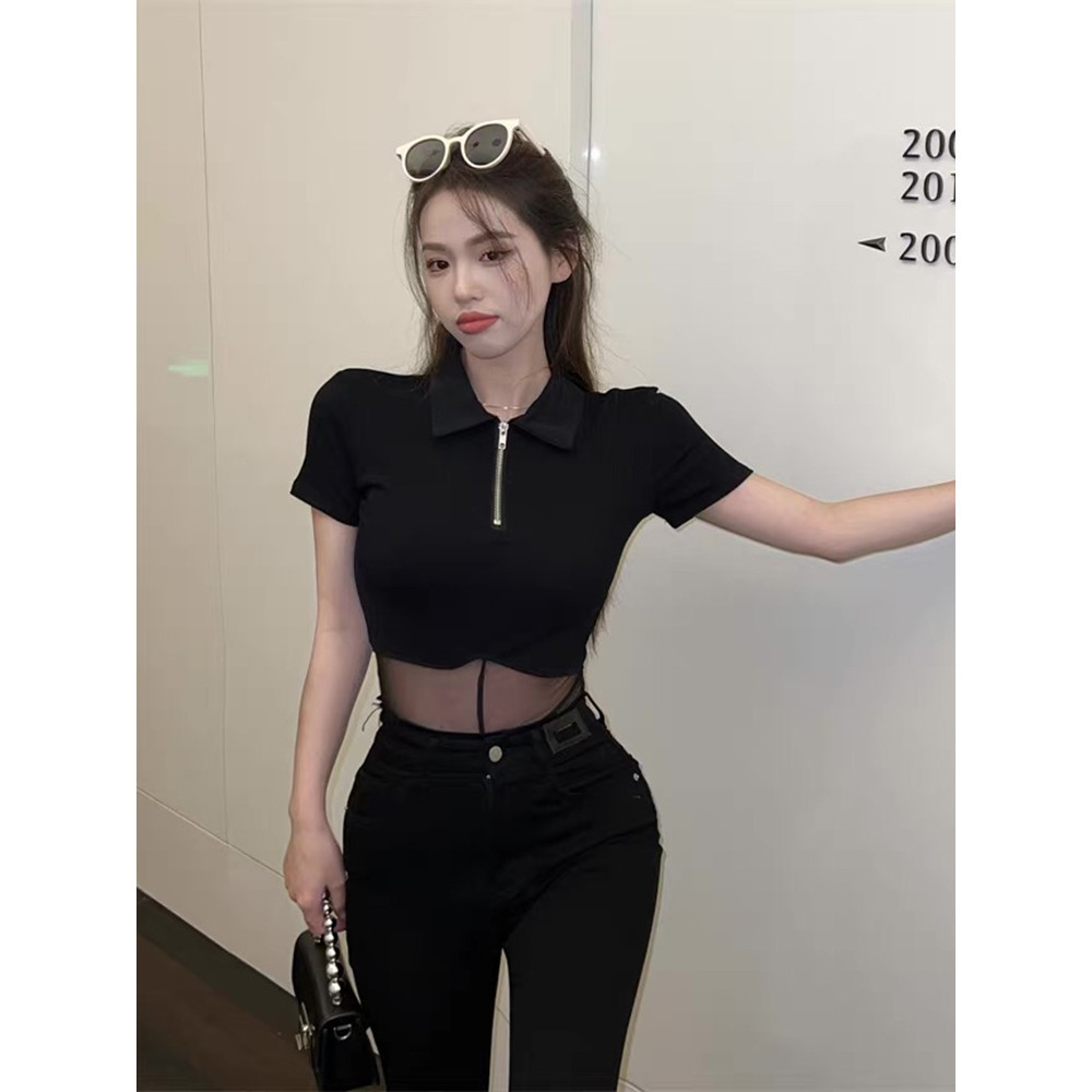 kitty.vogue พร้อมส่ง ชุดบอดี้สูท ดีเทลซีทรู คาวาอี้ สีดำ สาวเท่ ทรงรัดรูปใส่ง่าย -FY9080 ราคา ถูกที่สุด ดีลบีเคเค แกลเลอรีภาพที่ 3