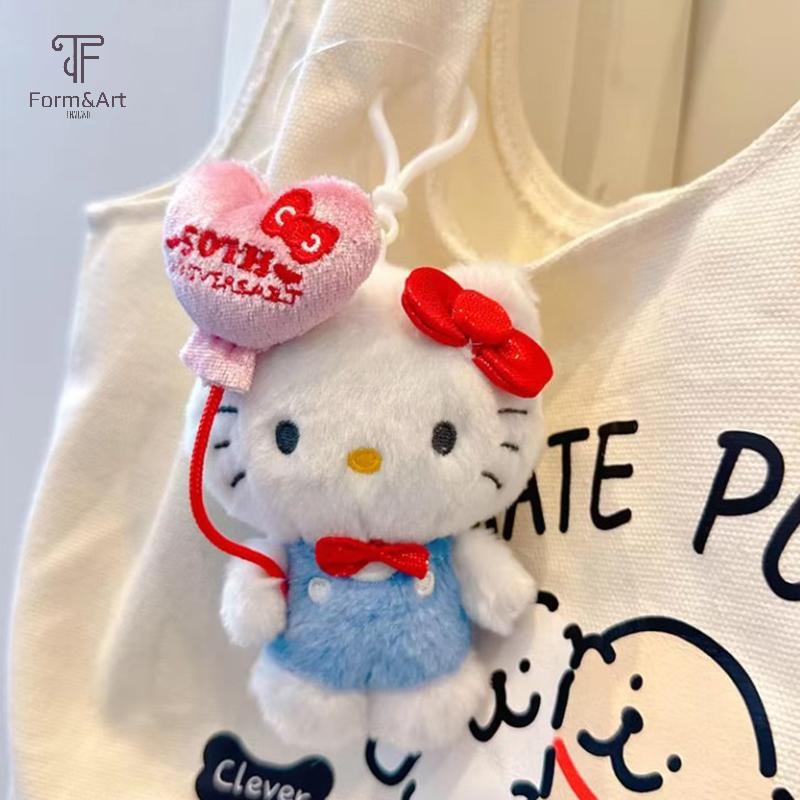Form & Art Sanrio Hello Kitty Plush 50th Anniversary Limited Edition พวงกุญแจน่ารักตุ๊กตาของเล่นกระเ