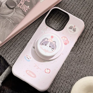 Ins น่ารัก Fat-faced Cat การ์ตูนแม่เหล็กโปร่งใสสําหรับ Iphone 17 16 15 14 11 12 13 PRO MAX ปลอกฝาครอบป้องกัน AT2556