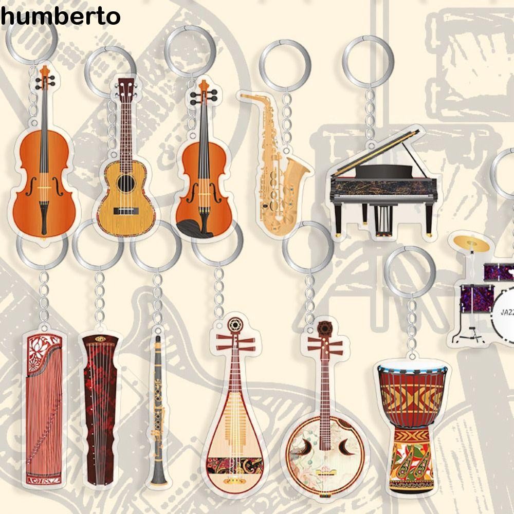 HUMBERTO กีตาร์พวงกุญแจอะคริลิค, Ukulele VIOLIN กีตาร์รุ่นจี้,เบสจี้ Cello แซ็กโซโฟน Pipa กีตาร์ไฟฟ้