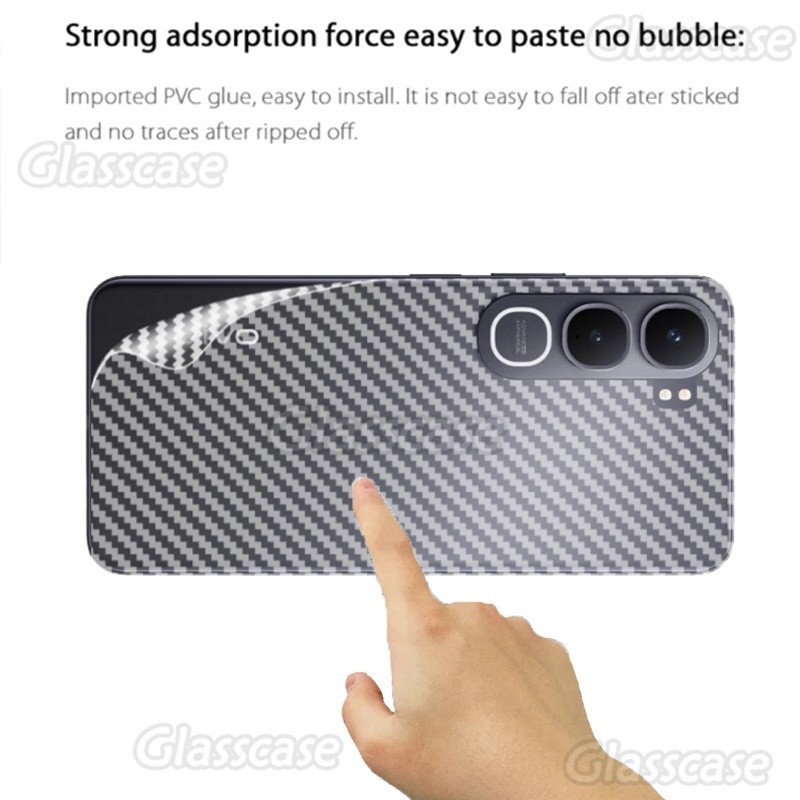 สําหรับ Vivo Y21d Y31 VivoY21d Y21d Y21 DY 21d VivoY31 Y 31 4G 5G 2025 Anti Slip 3D คาร์บอนไฟเบอร์ป้องกันด้านหลังป้องกันหน้าจอกลับฟิล์มไม่กระจกนิรภัย - รูปที่ 5