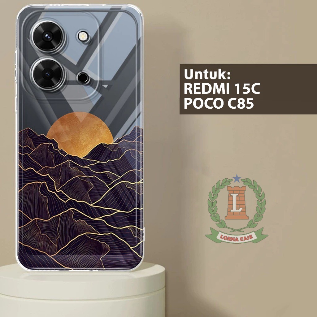 พรีเมี่ยมเคสอ่อนใส CASING COMPATIBLE GLOSSY CLEARCASE สําหรับ REDMI 15C และ POCO C85 4G / 5G MOTIF P