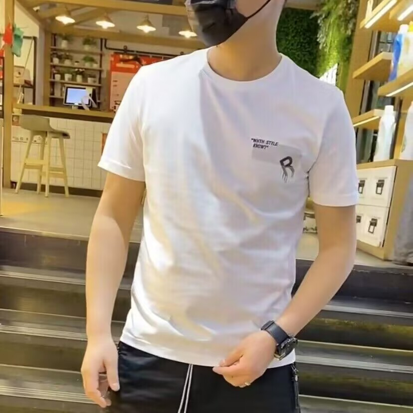 COD 2025P17 (Long-staple Pure Cotton 230g) D-8484 Black/White/Grey S-5XL Sizes new23 DV3W